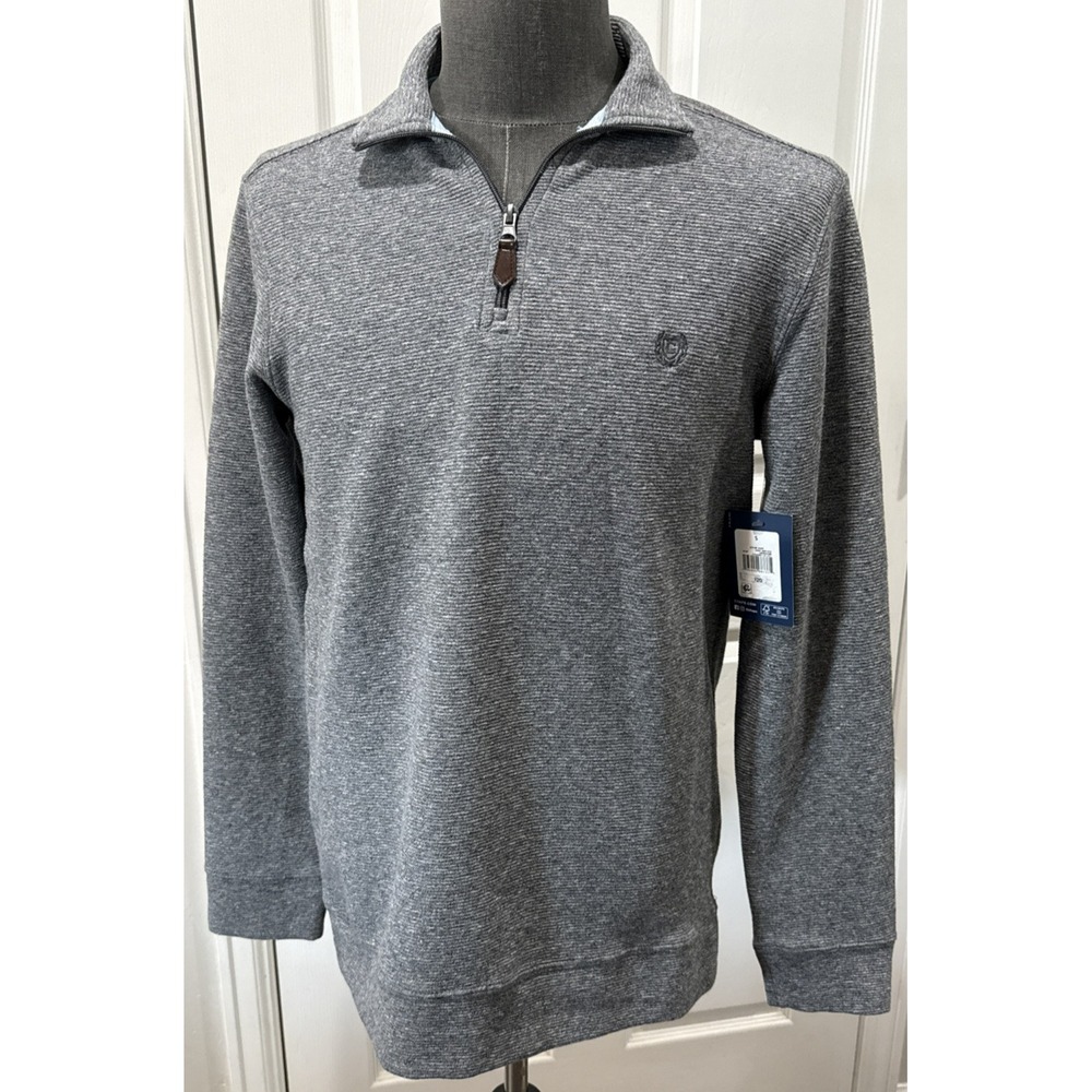 Chaps Quarter Zip Mens Small Light Grey Brand New Jaspe Mock Neck Pullover